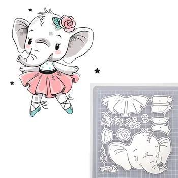 Rose Dans Elefant Fata de Tăiere de Metal Moare Dansator de Balet Papusa Matrita pentru DIY Scrapbooking Card Decorative Relief Mor