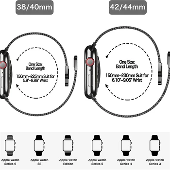 Magnetic Bucla Curea Pentru Apple Watch Band 44mm cu diametrul de 40mm, 45mm 41mm 42mm 38mm Oțel Inoxidabil correa Bratara iWatch Serie SE 7 6 5 4 3