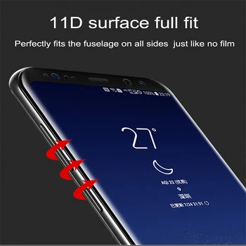 Sticlă călită Film Pentru Samsung Galaxy S8 S9 Plus S7 S6 Edge 11D Complet Curbat Ecran Protector Pentru Samsung Note 8 9 S8 S9 Sticlă