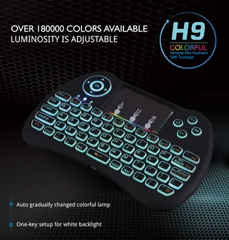H9 Mini Mână de Fundal Tastatură Air Mouse Wireless QWERTY Combo de la Distanță de Control Built-in Baterie cu Litiu Pentru PC, Laptop, TV