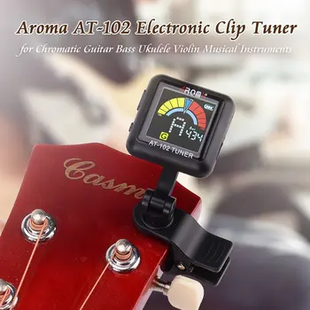 AROMA LA-102 Reîncărcabilă de 360 de Grade de Rotație Tuner Electronic Pentru Cromatic, Chitara Bas, Vioara, Ukulele, 4 Culori Disponibile
