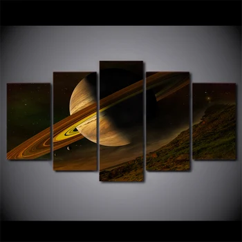 HD Tipărite 5 Bucată de Pânză de Artă Știință Spațiu Fantezie Planeta Panza Pictura Poze de Perete pentru Camera de zi Transport Gratuit ny-7452C