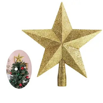 15cm bradului de Crăciun Sclipici Stea Pomul de Crăciun de Top Ornamente Decorative Petrecere de Anul Nou Decor Acasă 2021