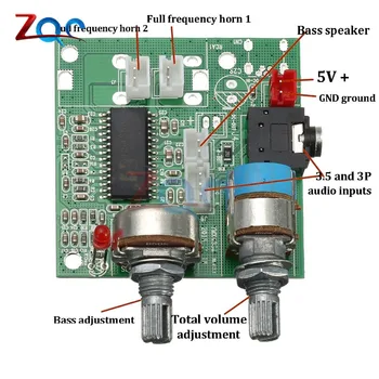 DC 5V 2.1 20W Dual Channel 3D Surround Digital Stereo Class D AMP Amplificator Bord Modulul Pentru Arduino Cu Fire