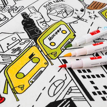 12/24buc Haine Textile Marker Vopsea Tesatura Pen Meserii DIY T-shirt Pigment Pictura Pen Școală Acasă Papetărie Graffiti Aprovizionare