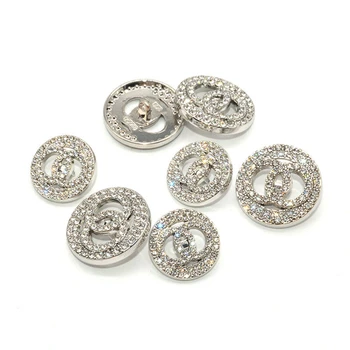 Argint Stras Butoane de Lux Ornamente pentru Îmbrăcăminte de Moda de Metal CC Butoane de Cusut, Consumabile și Accesorii Butoane