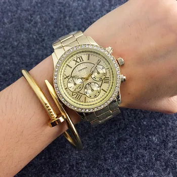 CONTENA de Lux Diamant Femei Ceasuri a Crescut de Aur din Oțel Inoxidabil Femei Cuarț ceas de Ceas Roman relogio feminino zegarek damski