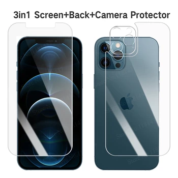 3in1 Folie de Protectie Pentru iPhone 13 12 11 Pro Max Geam Spate Pentru iPhone 11 Pro Max 11 12 Lentile de Film Pentru iPhone 12 13 Mini