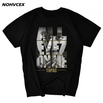 Rochie de vara 2pac Tupac Toți Ochii Pe Mine Hip Hop Rap Frumos Bărbați T-Shirt cu Maneci Scurte din Bumbac Imprimate Personalizate