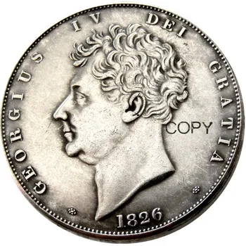 UF(88)Marii Britanii George al IV-lea 1826 o Coroană de Argint Placat cu Copia Fisei
