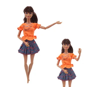 Papusa 15 Stiluri Barbie Girafa Tinuta Rochie Scurta din Denim Grila Fusta, Vesta, Pantaloni de zi cu Zi Casual Uzura Ken Accesorii Fata de Jucărie DIY