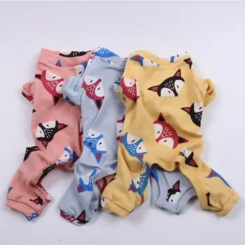 Câine De Companie Salopeta Tricou Din Bumbac Trening Pisica Catel Foxs Model De Pijama, Pantaloni, T-Shirt 5 Dimensiuni 3 Culori