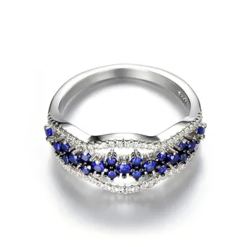 2020 Noua Moda Albastru De Cristal Plin Inele Bijuterii Argintii Deget Inelul De Logodna Pentru Femei Vintage Nunta Promit Inele Cadouri