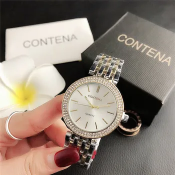 NR.2 femei fahsion brand de ceasuri cuarț de brand de lux pentru femei ceasuri ceas de diamant cadouri pentru femei reloj