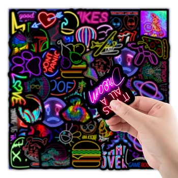 10/30/50Pcs Neon Light Graffiti Autocolante de Desene animate Impermeabil Anime Autocolant Diy Bagaje Valiza Motocicleta Decalcomanii Copilului Jucarii Cadou
