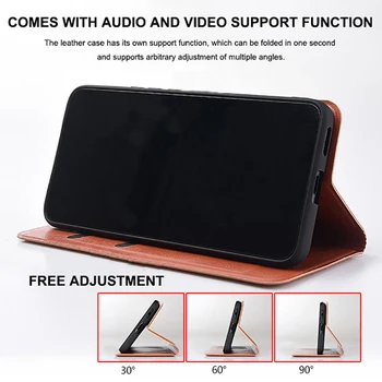 Struț Venele Din Piele Flip Case Pentru Vivo X30 X50 X50e X51 Pro Plus Buzunar Pentru Card De Portofel Telefon Acoperi