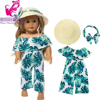 18 inch 45cm fata papusa haine set de flori rochie de vacanță cu pălărie de 18 inch renăscut baby doll haine rochie poartă