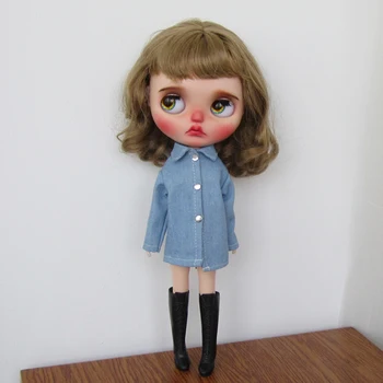 De Vânzare la cald Blythe Haine Tricou Albastru și alb T pentru Blythe Papusa Barbie 30 cm 1/6 Bjd Păpuși Azone de GHEAȚĂ Doll Licca