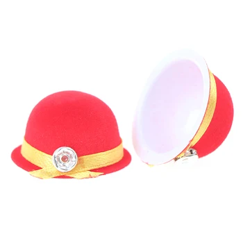 1 Pc, 1:12 Casă De Păpuși În Miniatură Papusa Pălărie De Moda Capac Red Melon Papusa Decor Jucărie