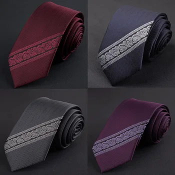 NOI Cravata Barbati Poziționare Brodate coreean Nunta Mirele Britanic Ingusta Cravata 6CM Microfibra 2400 ACE de Afaceri de Nunta
