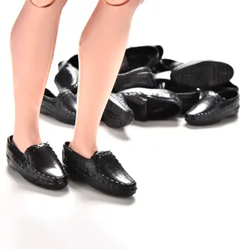 10 Perechi De Înaltă Calitate De Moda Negru De Plastic Pantofi Papusa Ken Prietenul De Sex Masculin Pantofi Papusa Accesorii De Îmbrăcăminte