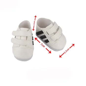 Pantofi papusa Patru-Dungi de Culoare PU Adidași Casual se Potrivesc De 18 Inch American Și 43 Cm Renăscut Baby Doll Accesorii, de Jucărie pentru Copii