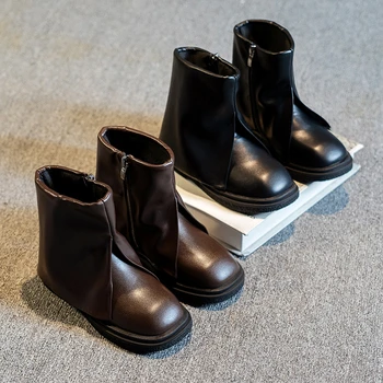 Fata de Cizme de Cauciuc 2021 NOU Fierbinte Fshion Pantofi Pentru copii Maro Cizme Copii Pantofi Plat Iarna Cizme Negre copil bot botas